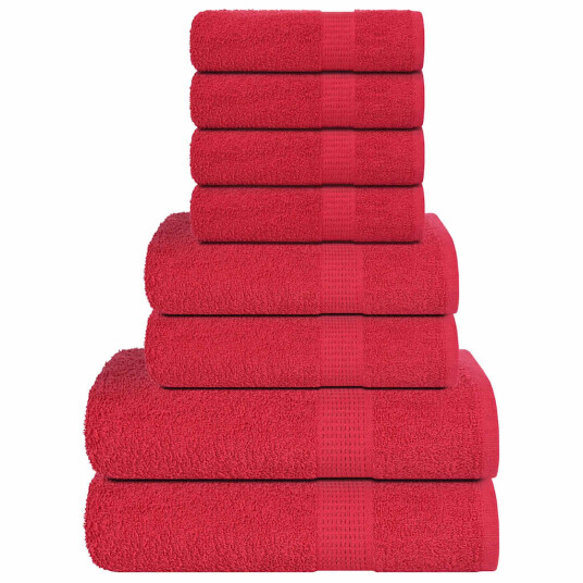 8 delers håndklesett FROGN rød 360 gsm 8 delers håndklesett FROGN rød 360 gsm