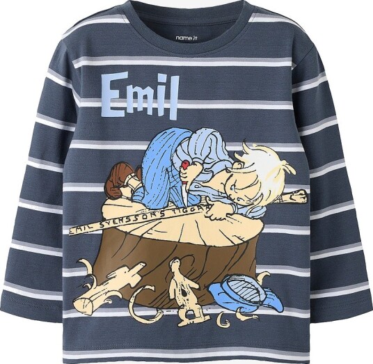 Name It T skjorte Nmmalf Emil Ls Nreg Top Box Sky Blå