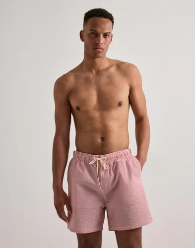 Selected Men Slhcooper Seersucker Swimshorts Badeshorts Rød