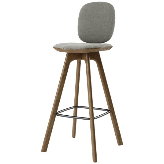 Brdr. Krüger Pauline Comfort Barstol 75 cm Fumed Eik / Hallingdal Grå