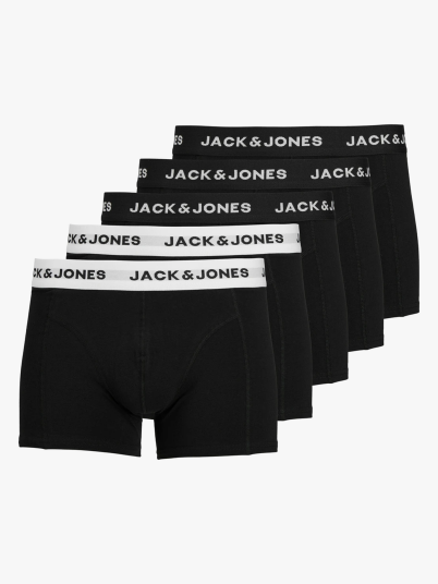 Jack and Jones Solid Trunks 5 pack Sort XL