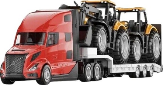 Siku Volvo 860 Lastebil Med Lavlaster Og Jcb-Traktorer I Metall