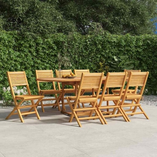 vidaXL Klappstoler 8 stk 47x62x90 cm heltre teak