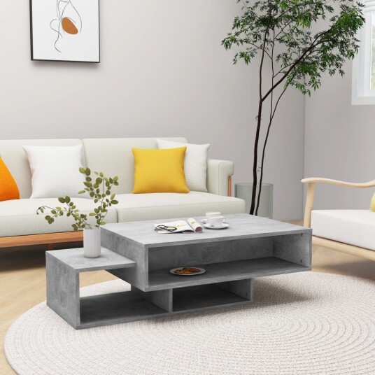 vidaXL Salongbord betonggrå 105x55x32 cm sponplate