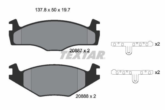 Bremseklosser TEXTAR 2088710 Bremseklosser TEXTAR 2088710