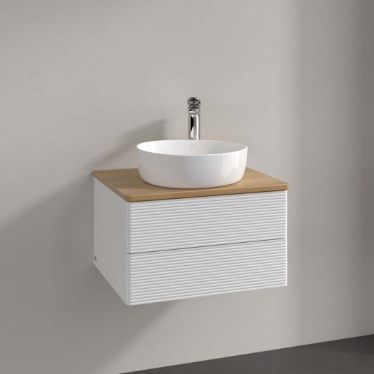 Villeroy & Boch Antao Servantskap med 2 skuffer 60x50x36 cm m/lys Hvit Blank/Eik Villeroy & Boch Antao Servantskap med 2 skuffer 60x50x36 cm m/lys Hvit Blank/Eik