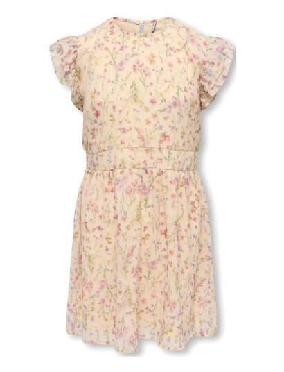 Kids Only Kogasta Life S/S Dress Wvn Cream 152