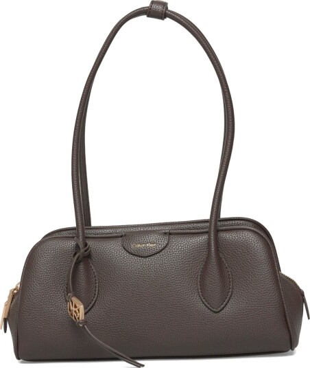 Calvin Klein Emblem Trio Pebble Shoulder Bag Brown ONE SIZE Calvin Klein Emblem Trio Pebble Shoulder Bag Brown ONE SIZE