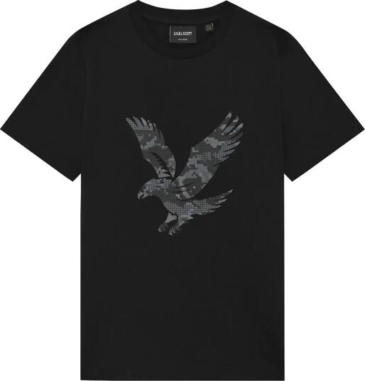 Lyle & Scott Pixelated Eagle Graphic T Shirt Black 122 128