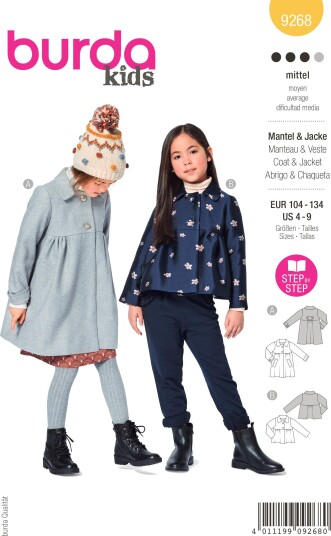 Burda 9268 - Kåpe EUR: 104-134, US: 4-9