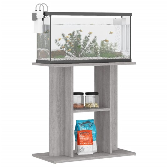 Akvariumstativ grå sonoma 60x30x60 cm konstruert tre
