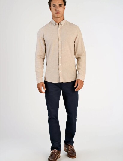 Lindbergh Linen/Cotton Shirt L/S Beige L