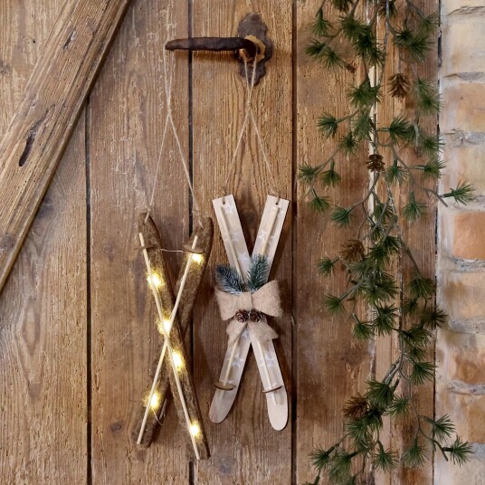 Chic Antique Ornament Ski 2stk