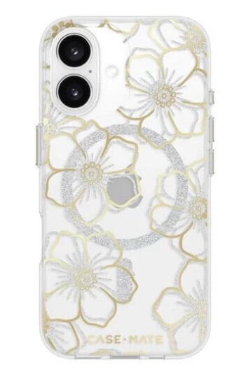 Case Mate Floral Gems Gold MagSafe iPhone 16