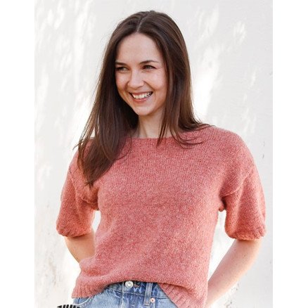 Cranberry Smoothie by DROPS Design Topp Strikkeoppskrift str S XXXL