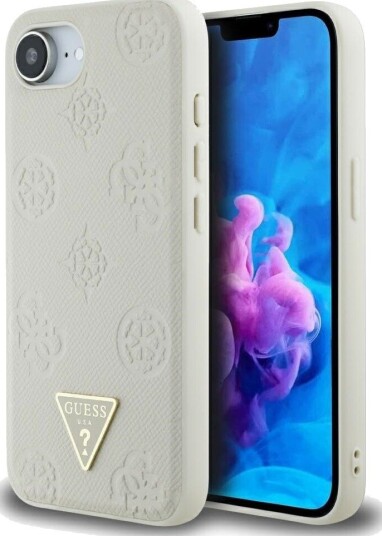 Guess Magsafe-deksel for iPhone 16e med Trekantlogo - Sandfarget