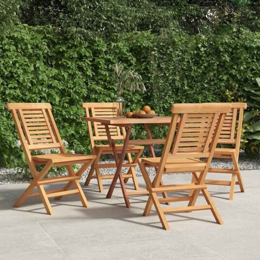 vidaXL Klappstoler 4 stk 47x63x90 cm heltre teak