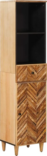 Baderomsskap med skuff Brun 38 x 33,5 x 160 cm Massiv mango tre
