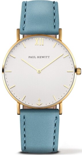 Paul Hewitt Dameklokke PH 6455165K Sailor Line Sølvfarget/Lær Ø39