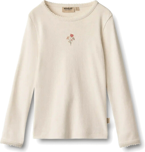 Wheat T Shirt L/S Print Belis Cream 98