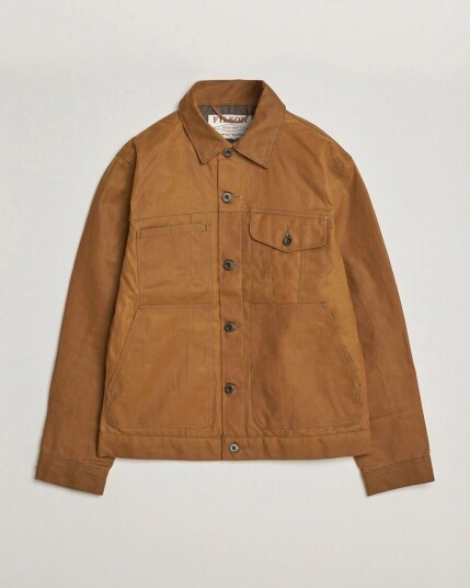 Filson Short Lined Tin Cloth Cruiser Dark Tan
