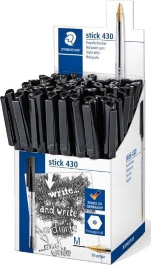 Staedtler® Cup Kulepennstift 430 M - Sort - 50 Stk.