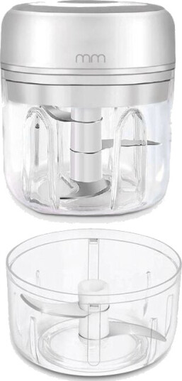 Mikamax Oppladbar Matprosessor 0.3L Sølv med 2 Beholdere Mikamax Oppladbar Matprosessor 0.3L Sølv med 2 Beholdere