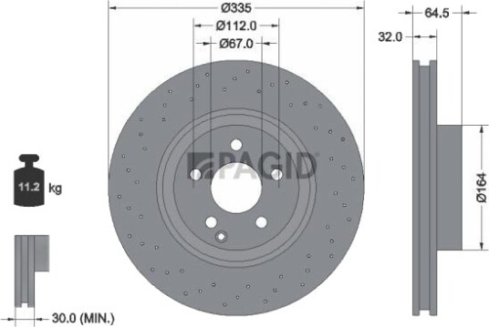 PAGID 54719NHC Bremseskive PAGID 54719NHC Bremseskive