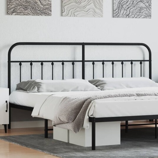  Sengegavl i metall svart 200 cm 8720845881597