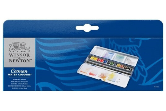 Cotman Water Col 12x½ pan studio Bluebox metall