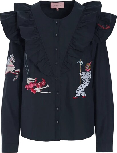 Hunkøn Nola Ruffle Shirt BLACK L Hunkøn Nola Ruffle Shirt BLACK L