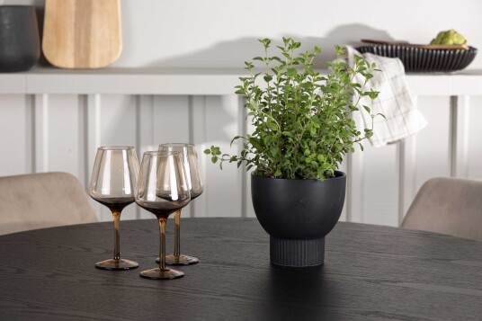 Venture Design Olivia & Night spisegruppe Brun/svart 4 stoler & bord 110 cm