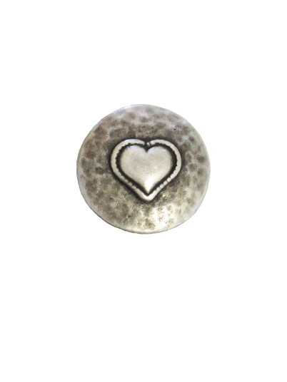 Villy Jensen Galvanisert sølvknap hjerte 23mm Villy Jensen Galvanisert sølvknap hjerte 23mm