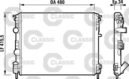 VALEO 232721 Radiator motorkjøling