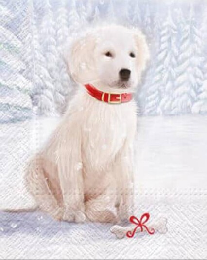 Lunsj serviett Hund i snø fra Paw Decor Collection