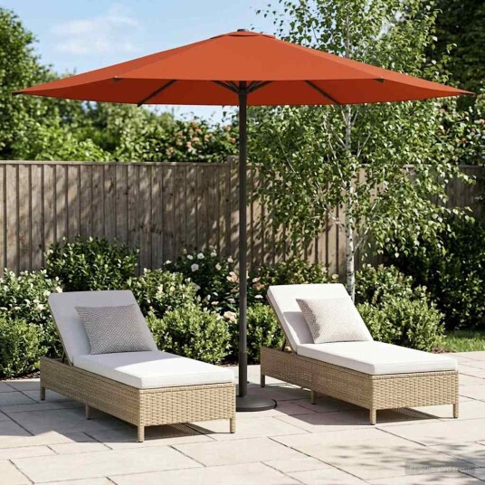 vidaXL Hageparasol 230 x 230 cm Polyester Rektangulær Terrakotta