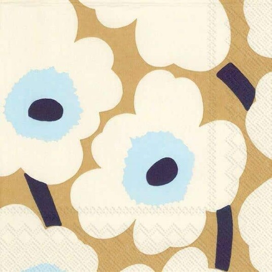 Marimekko servietter lunsj Unikko cream gold