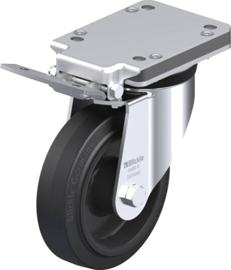 Blickle 612051 Lk-Poev 160R-Is Styrehjul Med Brems, Hjuldiameter 160 Mm, Bæreevne 400 Kg