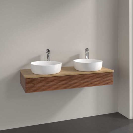 Villeroy & Boch Antao Servantskap med 1 skuff 120x50x19 cm m/lys Valnøtt/Eik Villeroy & Boch Antao Servantskap med 1 skuff 120x50x19 cm m/lys Valnøtt/Eik