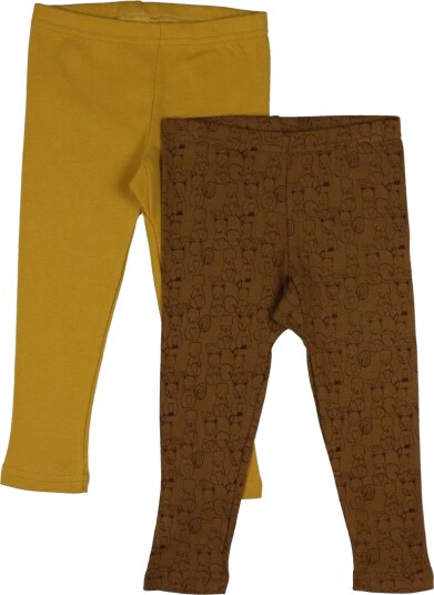 Pippi Leggings W.aop (2-Pack) Brown 98