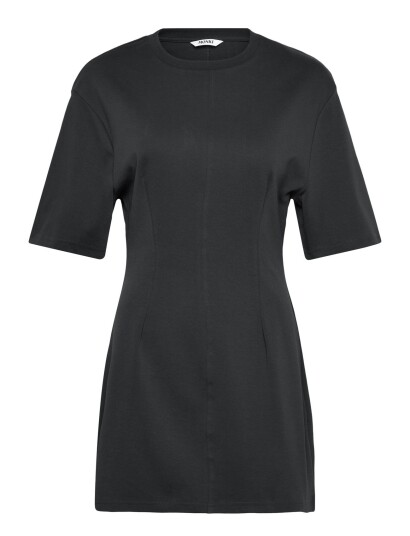 Monki Short Sleeved Cotton Mini Dress Black S
