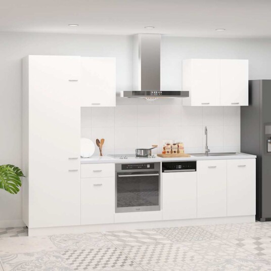 Kjøkkenskapsett 7 deler hvit sponplate 8720286326879