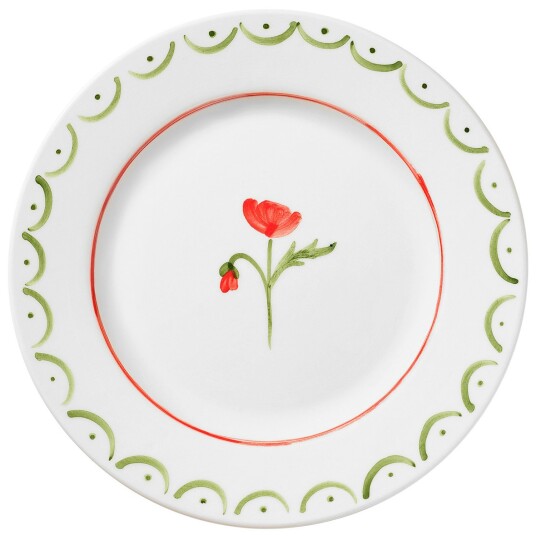 Pick A Poppy Cottage Flower Sidetallerken 22 cm Rød