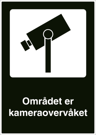 Området er kameraovervåket - Refleks aluminium - 420 x 297 mm
