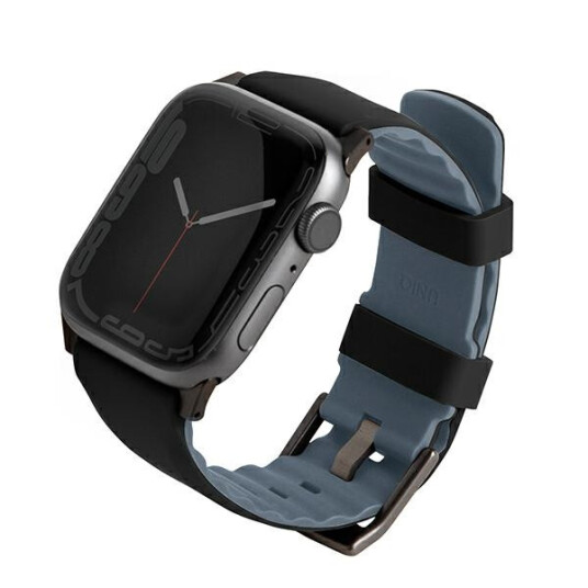 UNIQ Linus Airosoft silikonrem for Apple Watch 42/44/45mm Svart UNIQ Linus Airosoft silikonrem for Apple Watch 42/44/45mm Svart