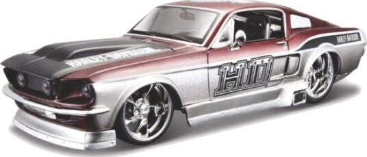 Maisto 1967 Ford Mustang GT Modellbil 1:24 Rød/Sølv