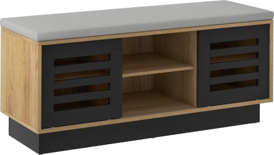 2 i 1 benk & skohylle med 6 rom og 3 justerbare hyller 99,5 x 34,5 x 46 cm naturlig