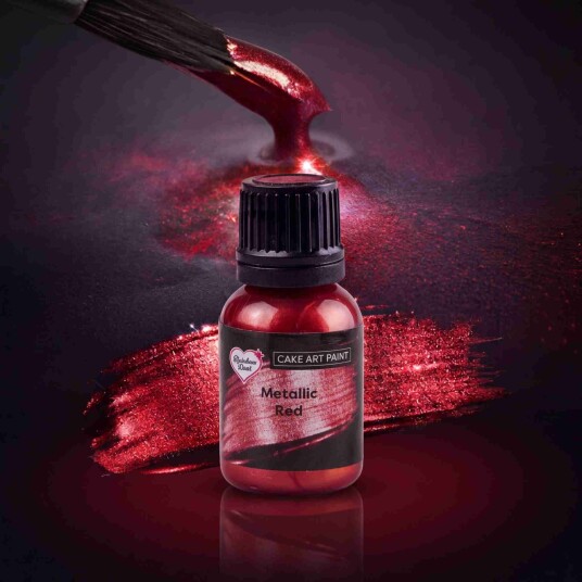 Spiselig Maling Metallisk Rød 25ml | Slikkepott.No