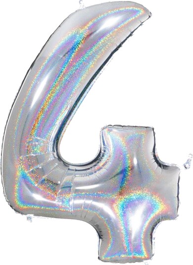 Ballongkungen Tallballong Glitter Sølv Tallet 4 694GHS