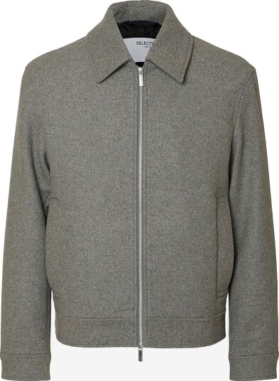 Selected Homme Jakke slhPhilip Wool Blend Grå Selected Homme Jakke slhPhilip Wool Blend Grå
